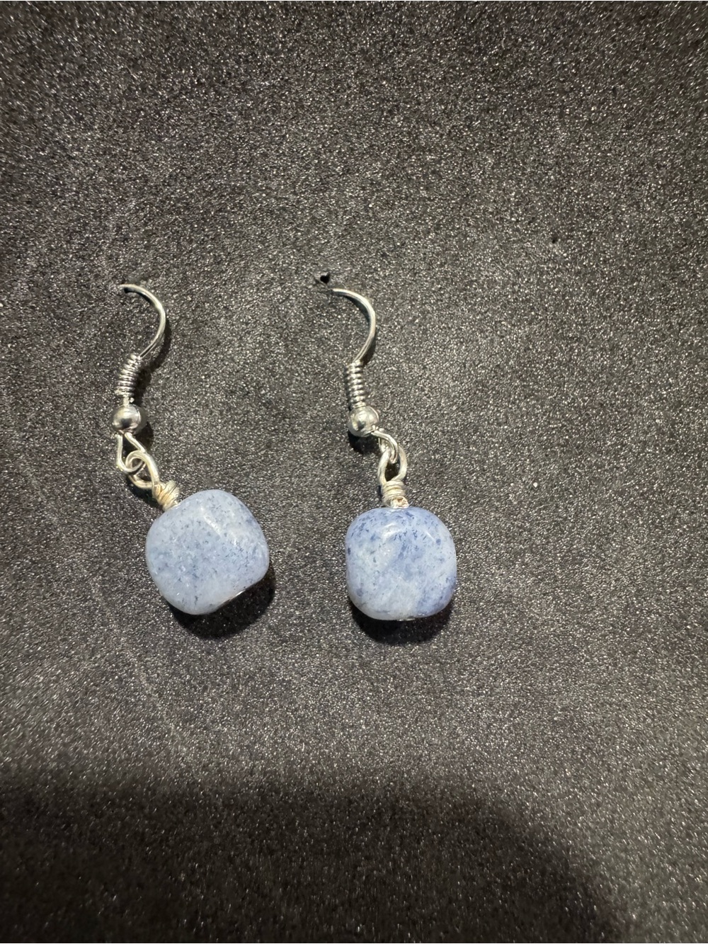Sterling-Style Blue adventurine Stone Dangle Earrings